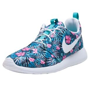 Nike Roche One Print Premium Washed Teal Floral Sneaker Men 7.5 Womens 9 EU 40.5